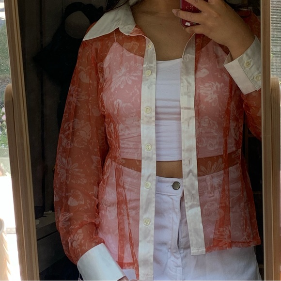 sheer button up - Picture 2 of 2